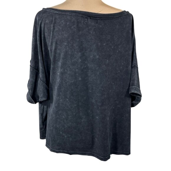 Ashlee by Amaryllis T-Shirt Oversized Washed out Black Size M Medium - Picture 3 of 6